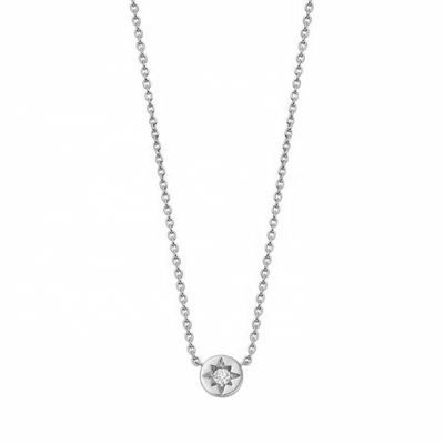 Vàng bọc 925 Sterling bạc Starburst kim cương đĩa dây chuyền dây chuyền đeo hàng ngày