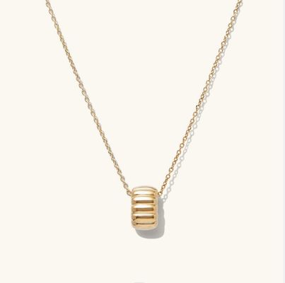 Vàng bọc 925 Sterling bạc đơn giản đơn hạt vòng tròn quyến rũ dây chuyền OEM