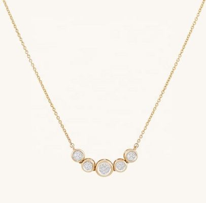 Rhodium 18k Gold Necklace Phụ nữ 1,2mm White Gold Cz Pendant