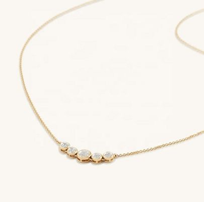 Rhodium 18k Gold Necklace Phụ nữ 1,2mm White Gold Cz Pendant
