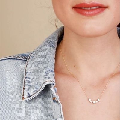 Rhodium 18k Gold Necklace Phụ nữ 1,2mm White Gold Cz Pendant