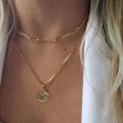 Vòng cổ xếp chồng với mặt dây chuyền đôi bằng bạc 925 thủ công, giao hàng trong 30 ngày
