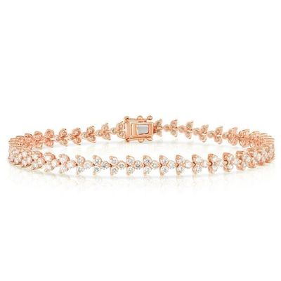 Thiết kế 18K vàng 925 Sterling bạc hoa quyến rũ phụ nữ quần vợt vòng tay với ZIRCON
