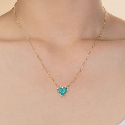 925 Sterling bạc dây chuyền đồ trang sức kim cương và màu xanh lam trái tim xoắn vòng cổ không dây chuyền ngọc trai