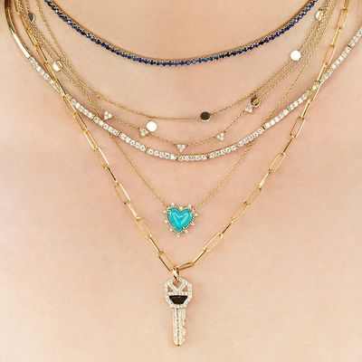 925 Sterling bạc dây chuyền đồ trang sức kim cương và màu xanh lam trái tim xoắn vòng cổ không dây chuyền ngọc trai