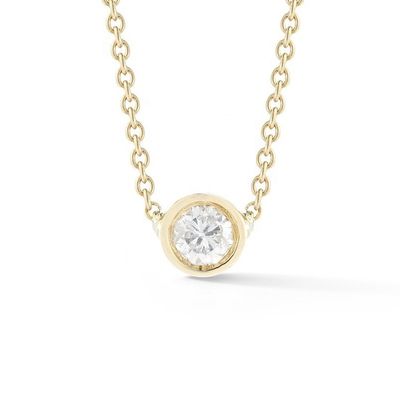 Đơn giản 925 Sterling Silver Solitaire Kim cương CZ dây chuyền 7mm / 10mm / 15mm kích thước đá
