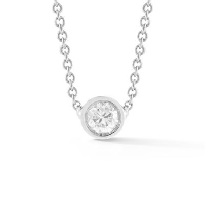 Đơn giản 925 Sterling Silver Solitaire Kim cương CZ dây chuyền 7mm / 10mm / 15mm kích thước đá
