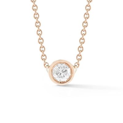 Đơn giản 925 Sterling Silver Solitaire Kim cương CZ dây chuyền 7mm / 10mm / 15mm kích thước đá