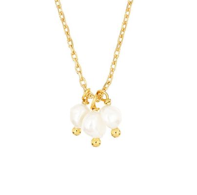 925 Sterling bạc ba ngọc trai nước ngọt quyến rũ dây chuyền vòng cổ cho phụ nữ 16 " 1" 1