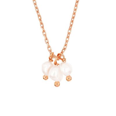 925 Sterling bạc ba ngọc trai nước ngọt quyến rũ dây chuyền vòng cổ cho phụ nữ 16 " 1" 1