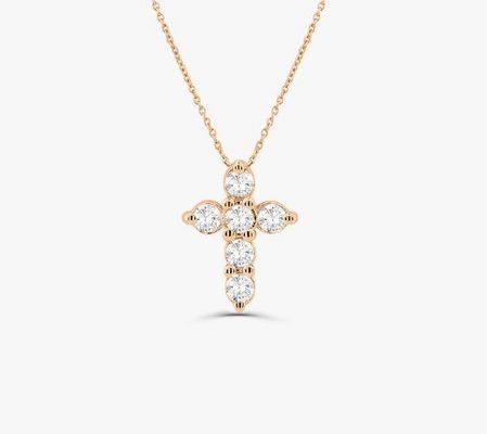 Đá Druzy Đá Kim cương Thập giá Đá tròn Đá sắc sảo 925 Silver Cross Pendant
