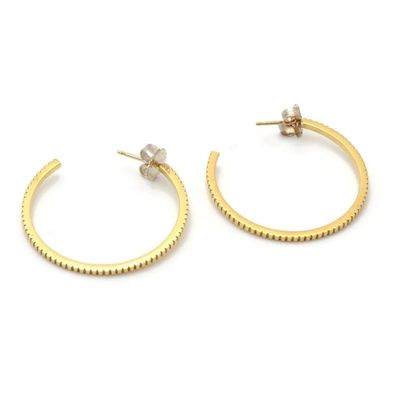 Đồng thời 925 Sterling bạc 18K vàng vòng tai với logo của khách hàng 30 * 30mm