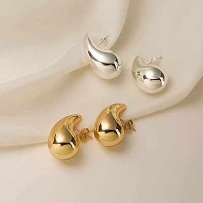 Logo tùy chỉnh 18K vàng bọc nước mắt rỗng Stud Băng tai cho các cô gái đồ trang sức Party