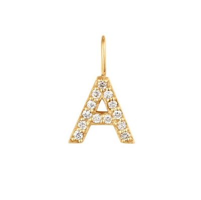 Nickel Free 925 Sterling Silver Letter A Diamond Charm Necklace Nổi tiếng ban đầu
