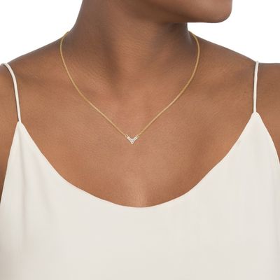 18K vàng mạ V hình trang sức cho phụ nữ 925 Sterling bạc vòng cổ