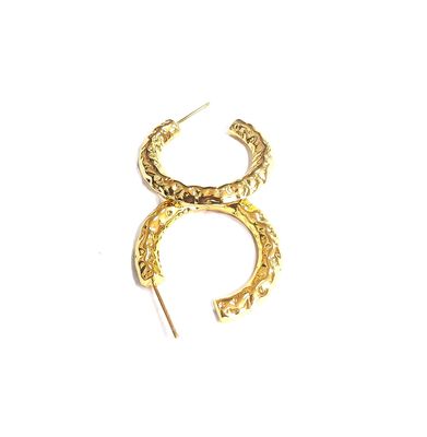 ODM 18K Golden Tube Hoop Bàn tai vàng vàng mạ vàng Bàn tai ống xoắn