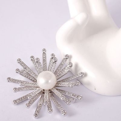 Snowflower White Pearl và White CZ Bơm thời trang thủ công cho phụ nữ