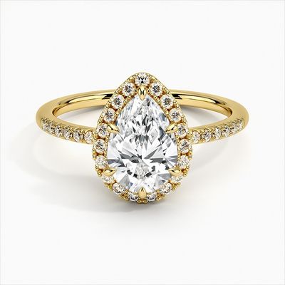 925 Sterling Silver Halo White Gold Plated Rings