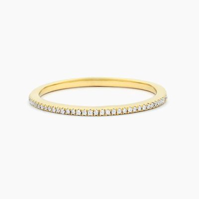 Sản phẩm nóng 18K vàng bọc nửa vĩnh cửu xếp chồng 925 Sterling bạc nữ ban nhạc nhẫn