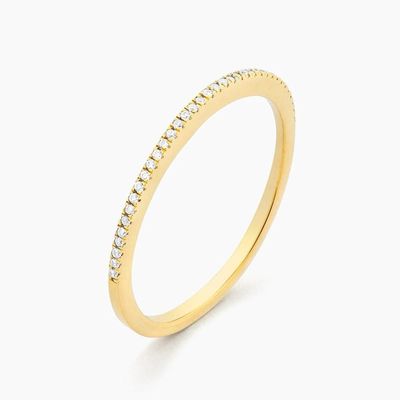 Sản phẩm nóng 18K vàng bọc nửa vĩnh cửu xếp chồng 925 Sterling bạc nữ ban nhạc nhẫn