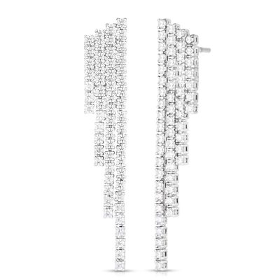 18K vàng mạ kim cục khối Zircon Tassel Bông tai