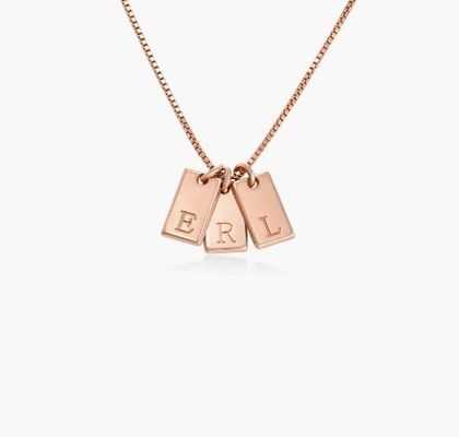 Baguette 18K vàng đầy dây chuyền cá nhân thủ công đồng dây chuyền dây chuyền
