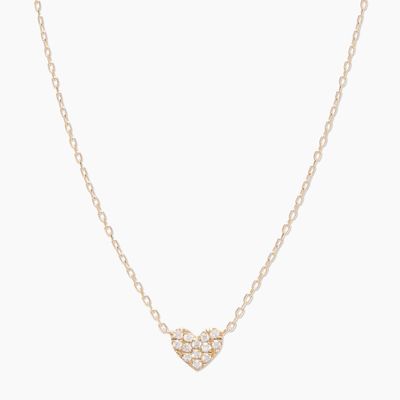 Heart Pave trắng CZ nữ lớp 925 Sterling bạc vòng cổ