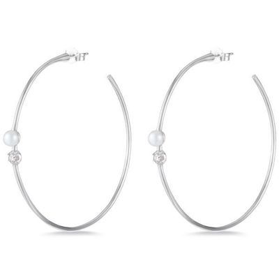 925 Sterling Silver Hoop Bàn tai 4mm-4.5mm Bàn tai ngọc trai nước ngọt