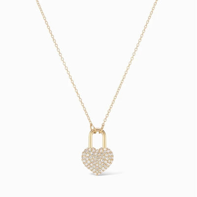 Trendy 925 vàng bọc bạc Sterling trái tim vòng dây chuyền vòng cổ