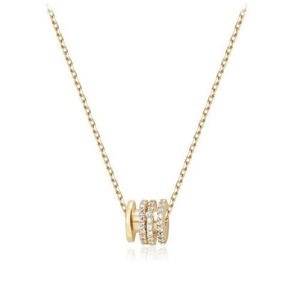 Micron Pave Cubic Zirconia Pendant 18K Gold Circle Necklaces cho phụ nữ