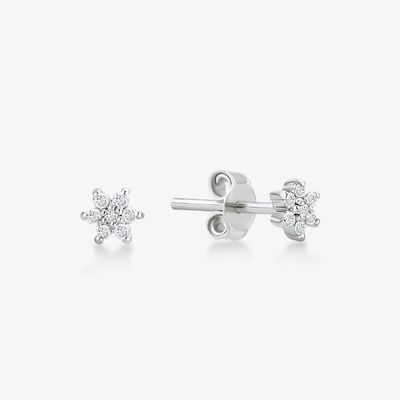 925 Sterling bạc thủ công 18K vàng bọc đơn giản là màu trắng CZ hoa tai âm tính