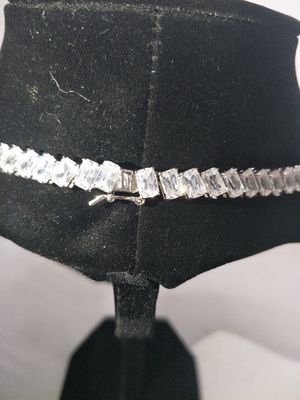 Rhodium Bling Bling Áo treo 16in Xanh quần vợt trắng