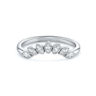 925 Sterling Silver CZ Đá quý Nhẫn kim cương Nhẫn cưới xếp chồng