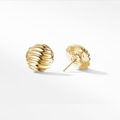 OEM Bức tượng dây cáp Stud tai 18K vàng bọc thép không gỉ Studs