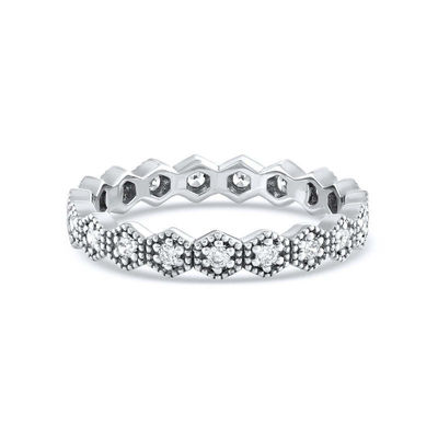 Trendy Eternity hình dạng hình học hình khối Zirconia đắp đống vòng đeo cho phụ nữ
