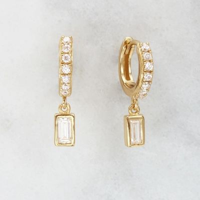 Chiếc tai vàng 925 Sterling Silver Dangle dành cho lễ cưới.