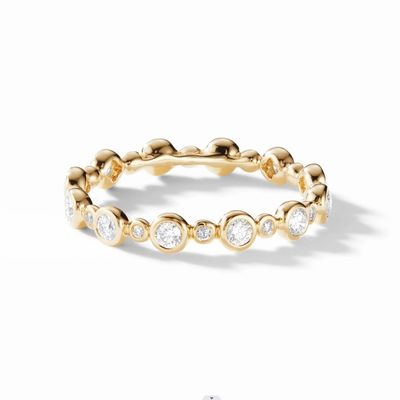 Đồ cổ điển Zircon Eternity Band Vàng trang sức US Size 10 Clear CZ Ring
