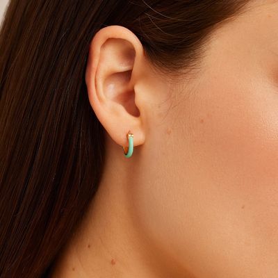 Màu 925 Sterling bạc Hoop Bàn tai 18K vàng xếp chồng Hoop Bàn tai