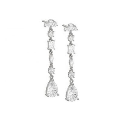 Lời truyền cảm hứng tôn giáo S925 Sterling Silver Gemstone Drop Earrings in 18K Gold Plating