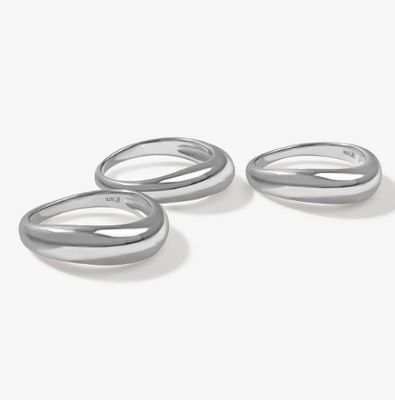 US5-US10 925 Sterling Silver Stackable Rings 18K vàng mạ