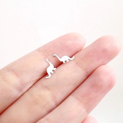 Đứa trẻ Động vật khủng long Bàn tai bằng vàng 925 Sterling Silver Mini
