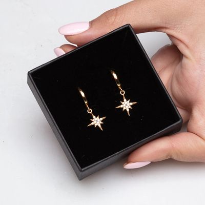 Chiếc tai nghe hoop vàng Starburst cao cấp 925