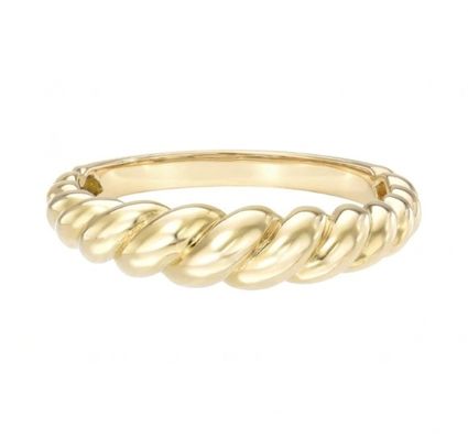 Đẹp Baroque 14K vàng nghiêng xoắn 925 Sterling bạc nữ nhẫn bẩn miễn phí đồ trang sức