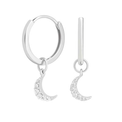 Dangle Moon Hoop Bàn tai 925 bạc cho phụ nữ Brazil vàng bọc 18K trang sức tùy chỉnh