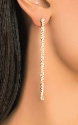 Đồ trang sức tùy chỉnh Bàn tai khác kiểu dài bọc bạc Bàn tai bằng đá Marquis CZ