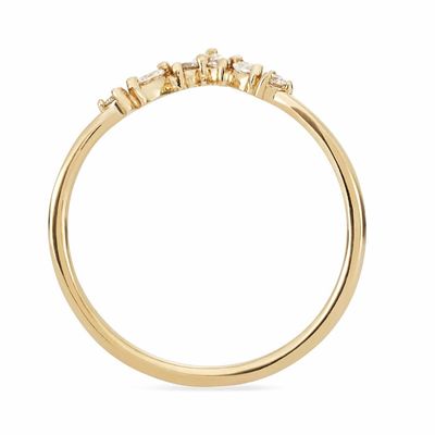 Nhẫn xếp chồng hình chữ V với vòng và màu trắng Marquise CZ trong 925 Sterling Silver