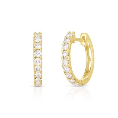 Các loại đồ trang sức vòng tai 18K vàng bọc CZ Sleeper Hoop cho phụ nữ 925 Sterling bạc