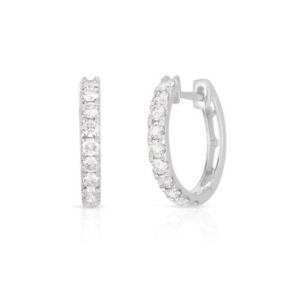 Các loại đồ trang sức vòng tai 18K vàng bọc CZ Sleeper Hoop cho phụ nữ 925 Sterling bạc