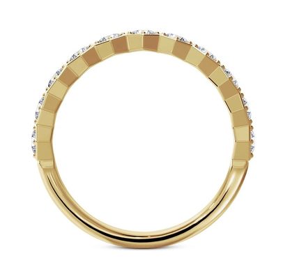 US5-US11 Honeycomb Wedding Band Vàng bọc 925 Sterling Vàng Nhẫn