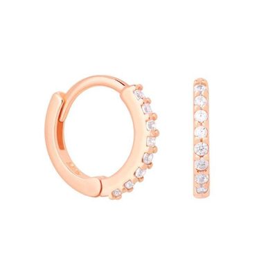 ODM 925 Sterling Silver Hoop Mouth Earrings Trung bình Với Vàng nhỏ 18K Vermeil Plating